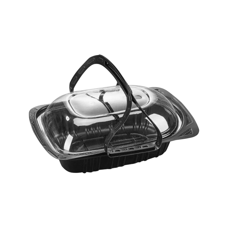 Kertakäyttöinen muovinen kädessä pidettävä paahdetun kanan astia