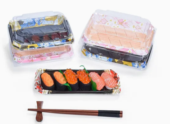 Kertakäyttöinen muovinen sushi-ruokatarjotin Box 