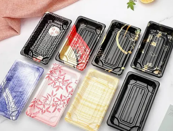 Kertakäyttöinen muovinen sushi-ruokatarjotin Box 