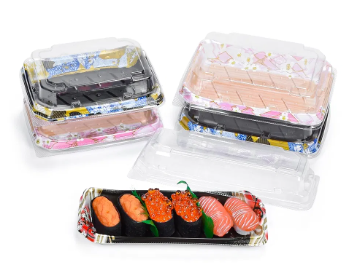 Kertakäyttöinen muovinen sushi-ruokatarjotin Box 